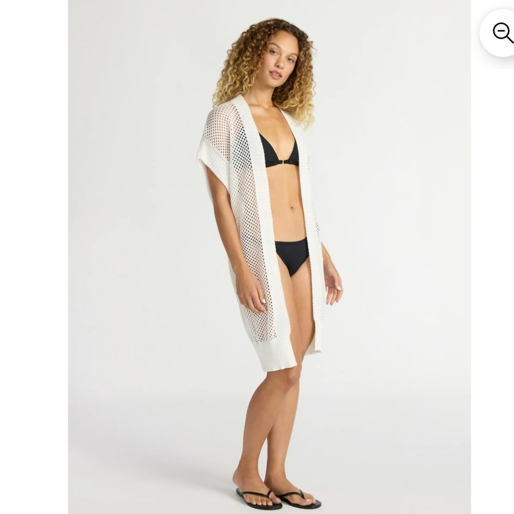 Time and Tru Women's Open Front Crochet Ruana